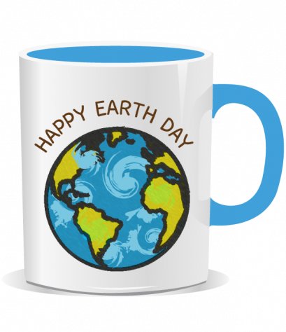 แก้วน้ำพิมพ์รูป Happy earthday coffee mug